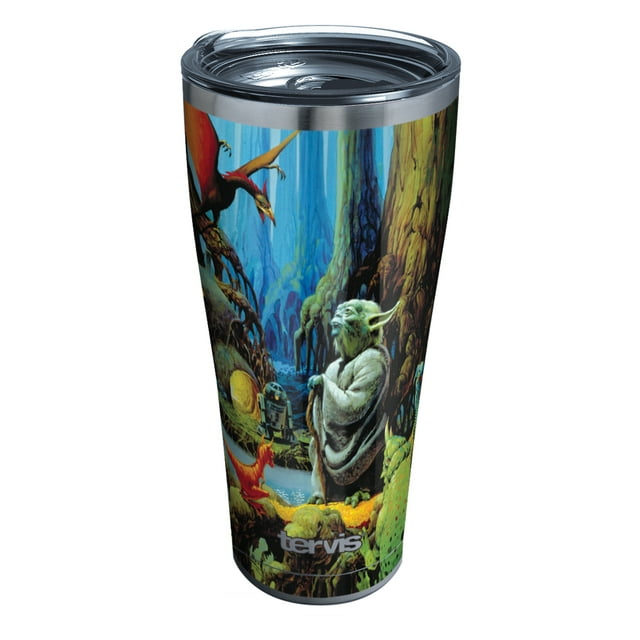 Tervis Star Wars Empire 40th Anniversary Yoda Triple Walled Insulated Tumbler Travel Cup Keeps Drinks Cold & Hot, 30oz, Stainless Steel