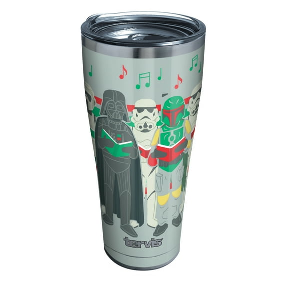 Tervis Star Wars Holiday Carolling Triple Walled Insulated Tumbler Travel Cup Keeps Drinks Cold & Hot, 30oz, Stainless Steel