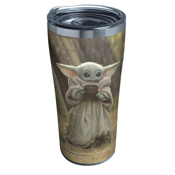 Tervis Star Wars - The Mandalorian Child Sipping Triple Walled Insulated Tumbler Travel Cup Keeps Drinks Cold & Hot, 20oz, Stainless Steel