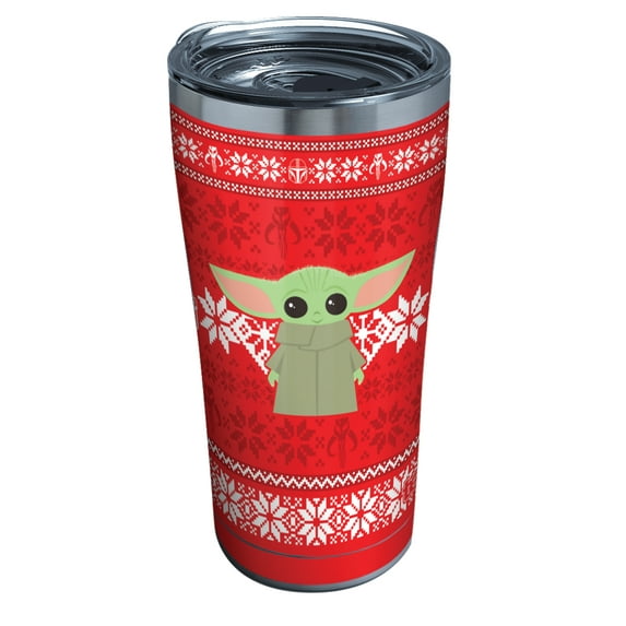 Tervis Star Wars The Mandalorian Christmas Holiday Sweater Triple Walled Insulated Tumbler Travel Cup Keeps Drinks Cold & Hot, 20oz, Stainless Steel
