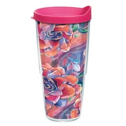 Tervis Sugar Magnolia Made in USA Double Walled  Insulated Tumbler Travel Cup Keeps Drinks Cold & Hot, 24oz Classic, Sugar Magnolia