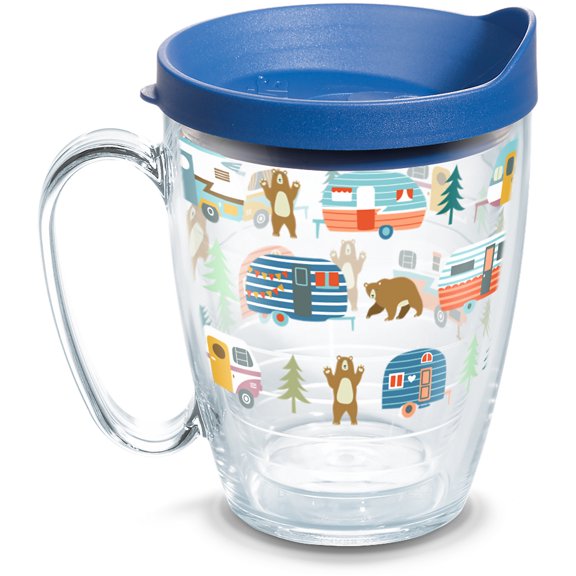 Tervis Trailer Bears Made in USA Double Walled Insulated Tumbler Travel Cup Keeps Drinks Cold & Hot, 16oz Mug, Classic