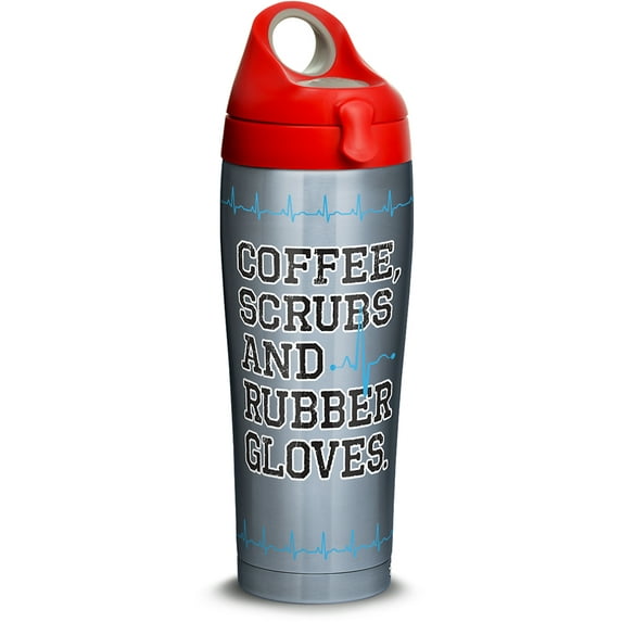 Tervis Triple Walled Nurse Life - Coffee, Scrubs and Rubber Gloves Insulated Tumbler Cup Keeps Drinks Cold & Hot, 24oz Water Bottle, Stainless Steel