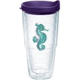thumbnail image 1 of Tervis Tropical Animals Made in USA Double Walled  Insulated Tumbler Travel Cup Keeps Drinks Cold & Hot, 24oz - Purple Lid, Seahorse, 1 of 9