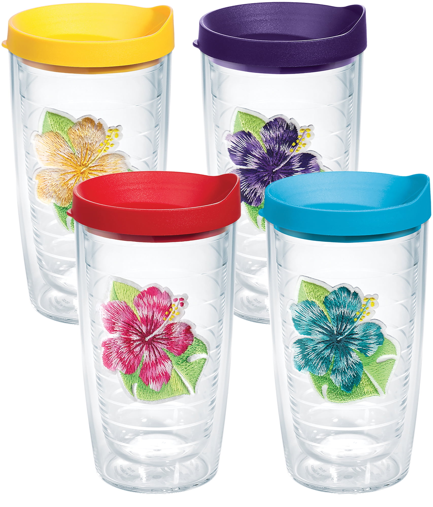 Tervis Tropical Hibiscus Collection Made in USA Double Walled Insulated  Tumbler Travel Cup Keeps Drinks Cold & Hot, 16oz 4pk, Assorted Island  Hibiscus