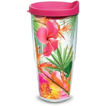 Tervis Tropical Hibiscus Photo Made in USA Double Walled Insulated Travel Tumbler, Clear 24oz