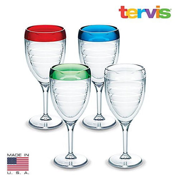 Tervis Wine Glass Multi Color 4-pack, Wine Glass