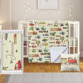 thumbnail image 1 of Terwex Personalized Crib Bedding Set,Custom Baby Bedding Set with Name,3 Pcs Trains & Buses Baby Crib Set for Boys Girls,Double Layer Blanket,Fitted Sheet,Pillowcase,Gifts for Toddlers, 1 of 7
