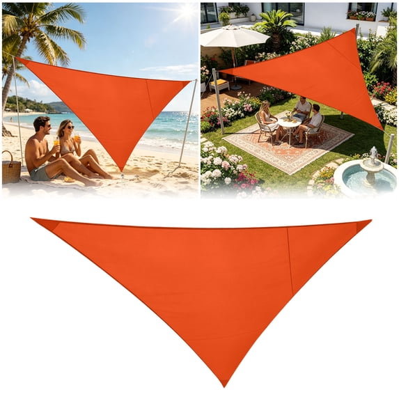 Terylene Waterproof Sun Shade Sail UV Blocker Sunshade Patio, Equilateral Triangle Knitted Block Fabric Pergola Carport Awning 12' x 12' x 12' for Outdoor Garden Backyard
