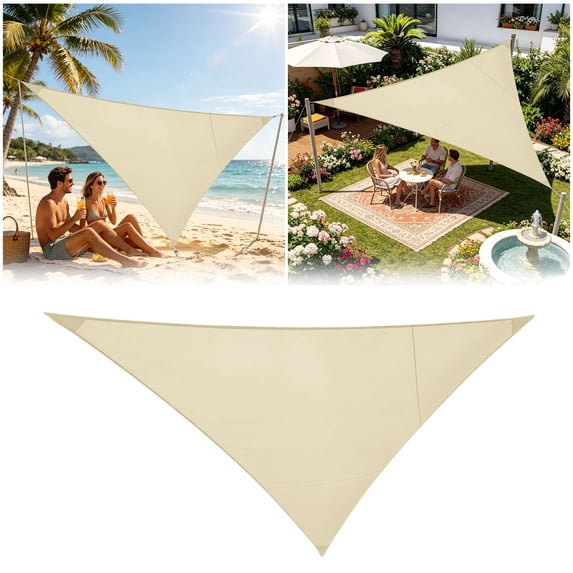 Terylene Waterproof Sun Shade Sail UV Blocker Sunshade Patio, Equilateral Triangle Knitted Block Fabric Pergola Carport Awning 12' x 12' x 12' for Outdoor Garden Backyard