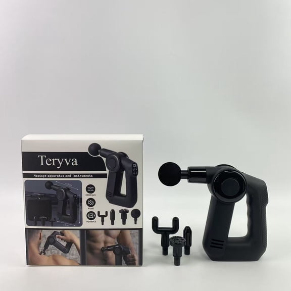 Teryva Massage apparatus and instruments, namely, electric vibrating massager,Quiet Deep Tissue Therapy Massage Gun - Bluetooth Enabled (Black - 5th Gen)