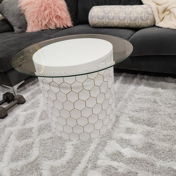 SUDICA Glass Table Top 24 Inch Round Clear Tempered 0.25 Inch Thick Pencil Edge 1 Pack for Dining Banquet Wedding