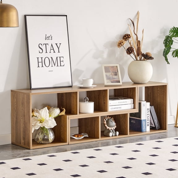 TesNus 2 Piece L-Shaped TV Stand, Modular Media Console with Storage Shelves for Living Room