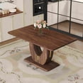 thumbnail image 1 of TesNus Dining Table 63 Inch Walnut Wood Grain Modern Rectangular for 6 Persons Kitchen, 1 of 7