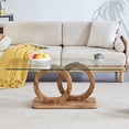 thumbnail image 1 of TesNus Modern Style Rectangle Glass Coffee Table for Living Room, Office,47.2" Stylish Center Table with MDF Base, Clear Tempered Glass (Natural), 1 of 8