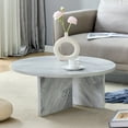 thumbnail image 1 of TesNus 31.4 Inch Round Faux Marble Coffee Table with T Shaped Wooden Base Modern Center Table for Living Room and Office, 1 of 8