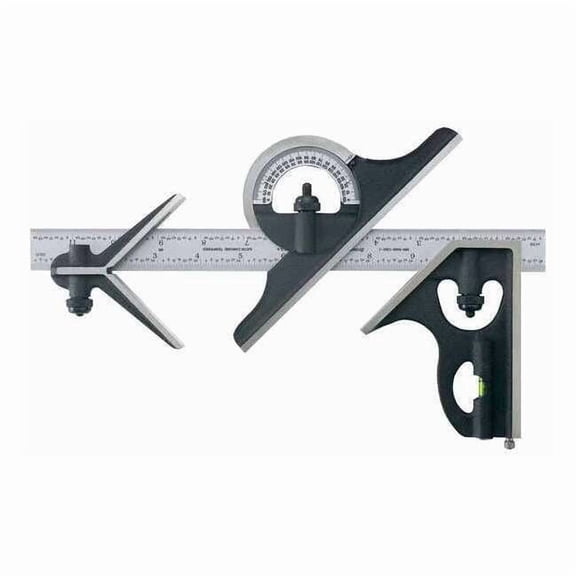 Tesa Brown & Sharpe Combination Square Set,12 In,4 Pc 599-438-1204-1