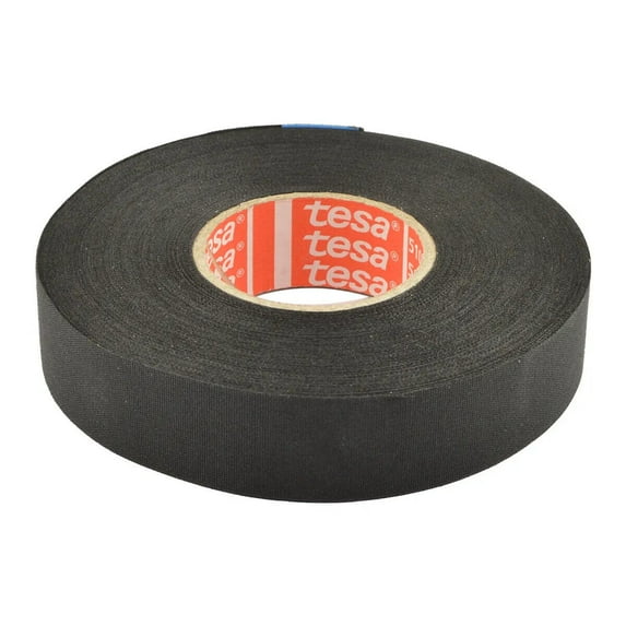 Tesa IB51036 3/4 inch x 82 feet Cloth Fabric Exterior Harness Hi-temp Tape Black (1 pcs)