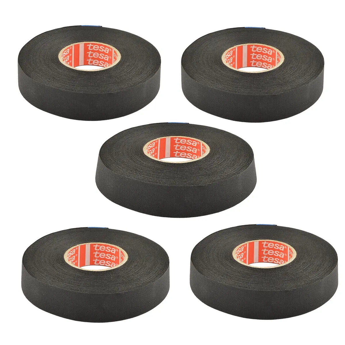 Tesa IB51036 3/4 inch x 82 feet Cloth Fabric Exterior Harness Hi-temp Tape  Black (5 pcs)