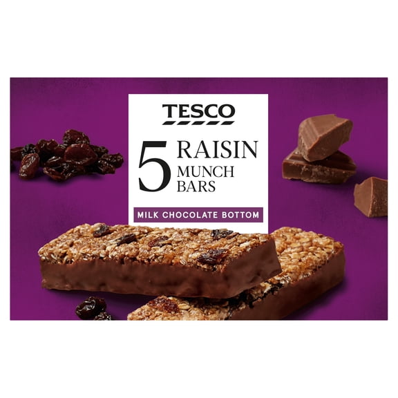 Tesco 5 Raisin Munch Bars 160G 160G, Imported from Britain