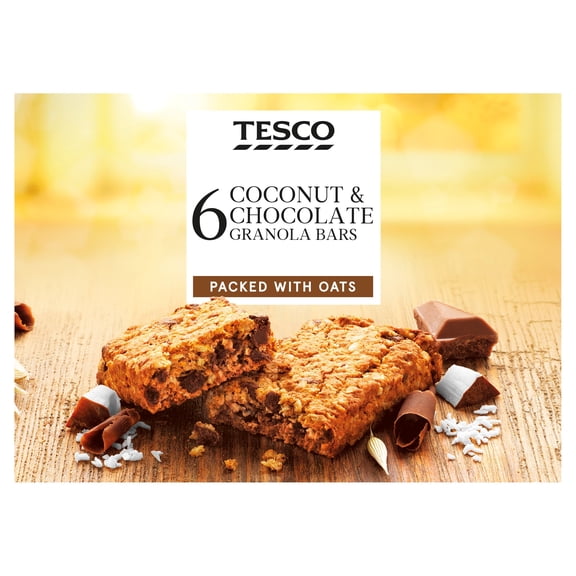Tesco 6 Coconut & Chocolate Bars 180G, Imported from Britain
