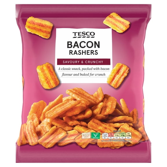 Tesco Bacon Rashers Snacks 150G, Imported from Britain