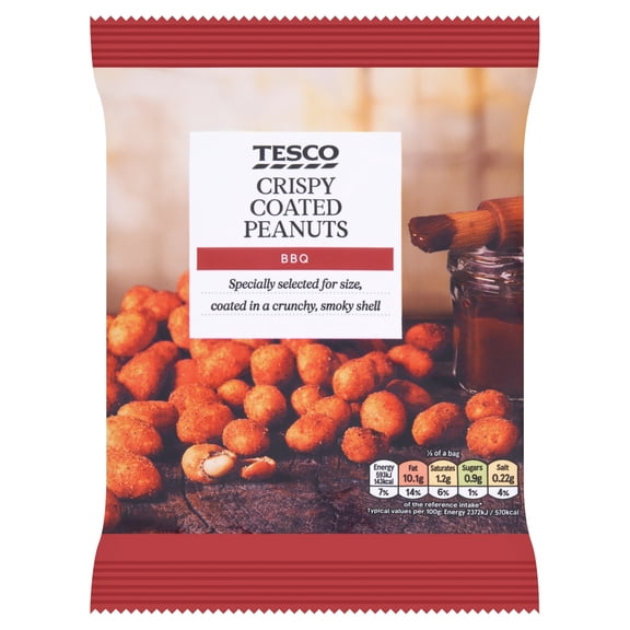 Tesco Bbq Flavoured Coated Peanuts 200G, Imported from Britain