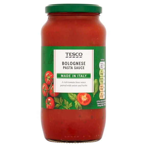 Tesco Bolognese Pasta Sauce Jar 500G, Imported from Britain