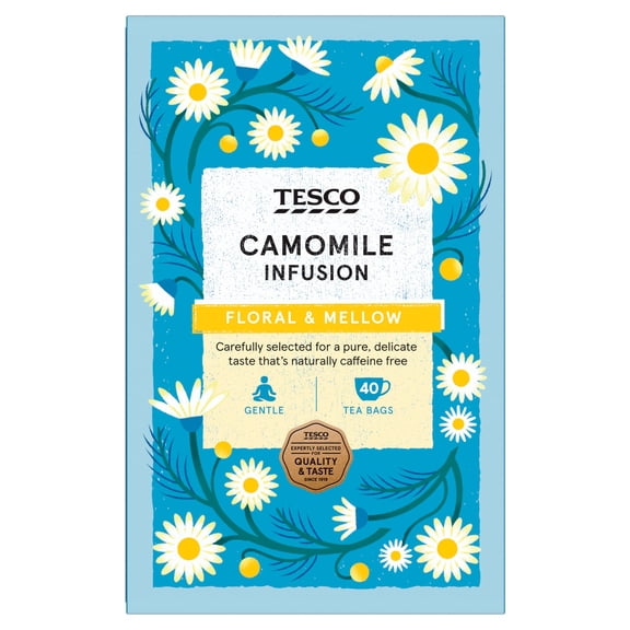 Tesco Camomile Infusion 40 Bags 60G, Imported from Britain