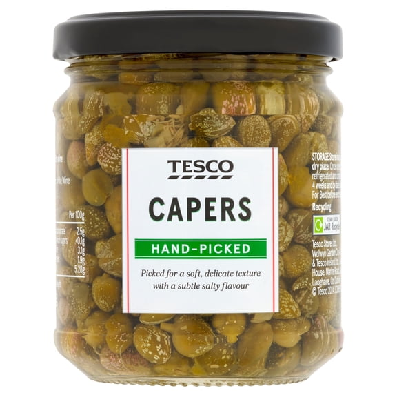 Tesco Capers 190G, Imported from Britain