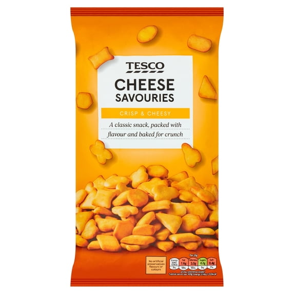 Tesco Cheese Savouries Snacks 250G, Imported from Britain