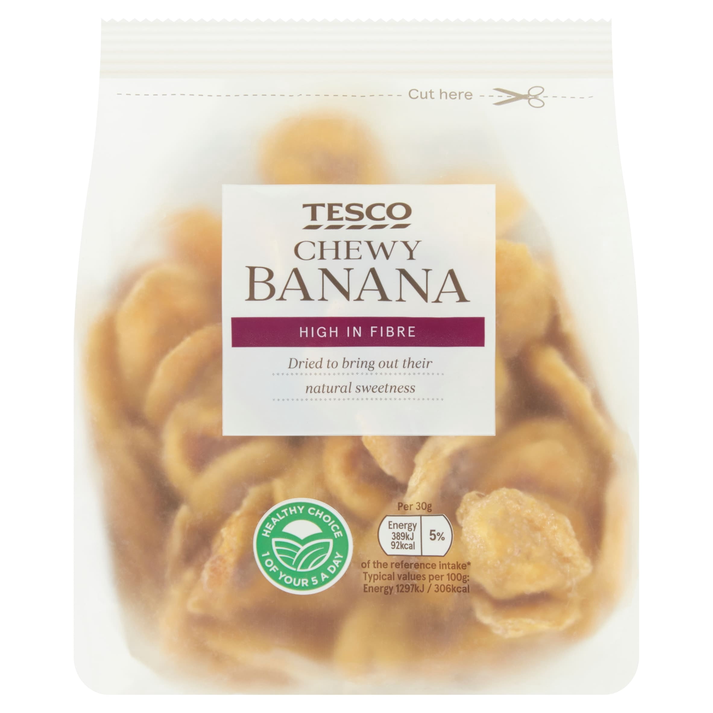 Tesco Chewy Dried Banana 200G, Imported from Britain