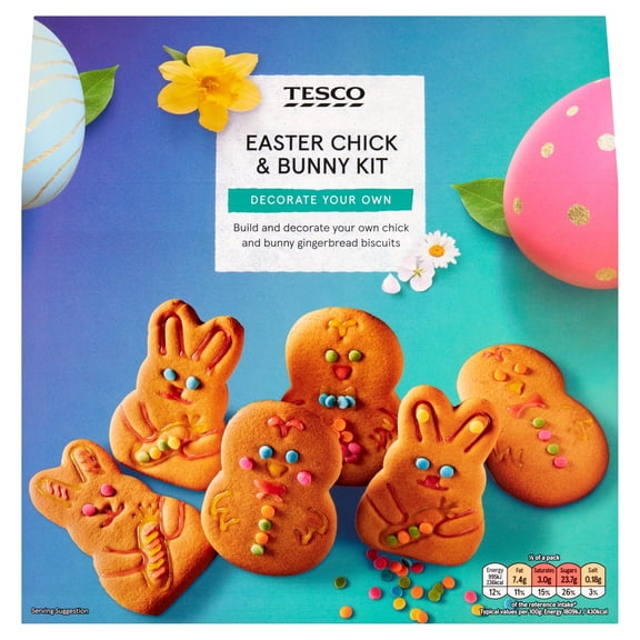 Tesco Chick & Bunny Gingerbread Kit Kit 441G, Imported from Britain