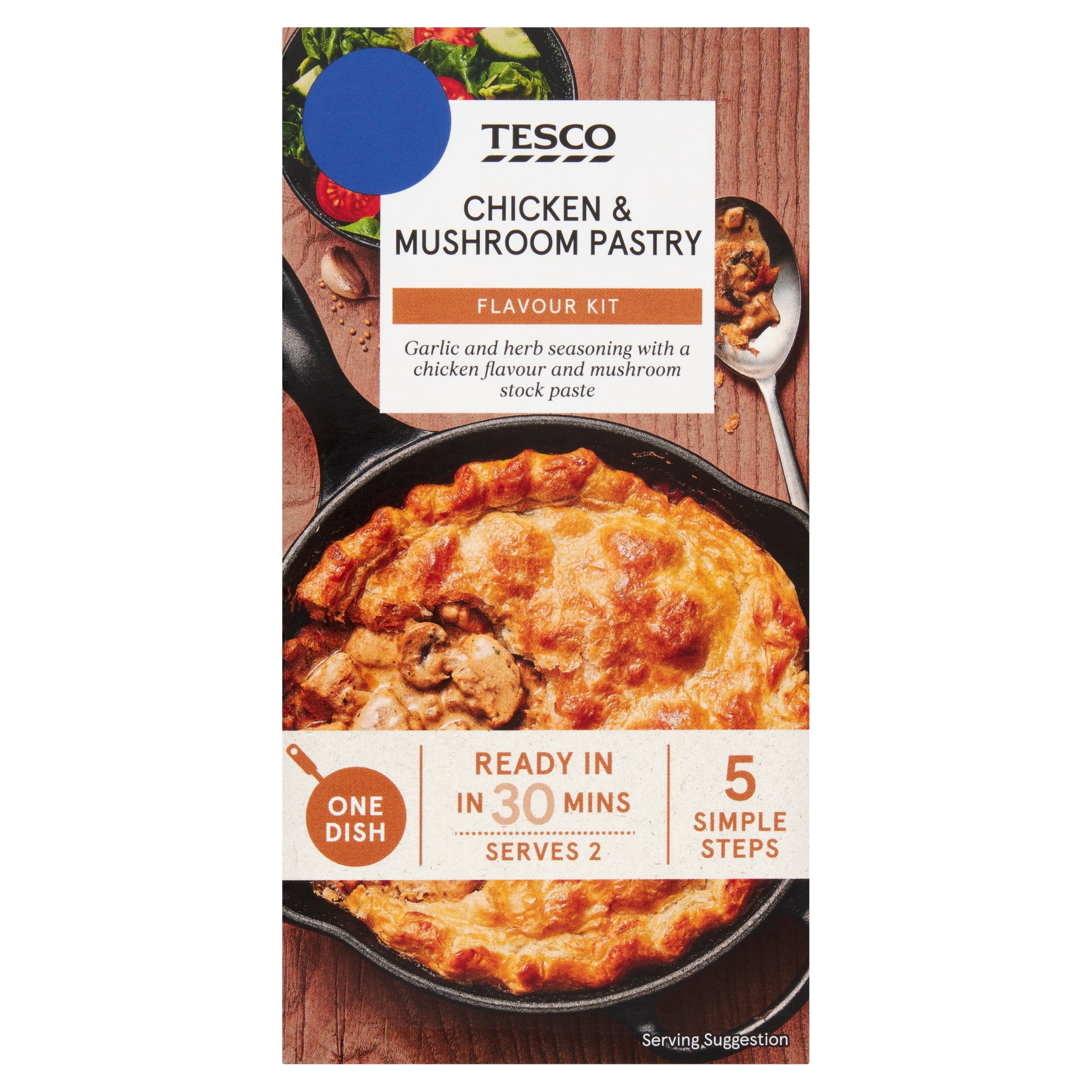Tesco Chicken & Mushroom Pastry Flavour Kit 35g, Imported from Britain