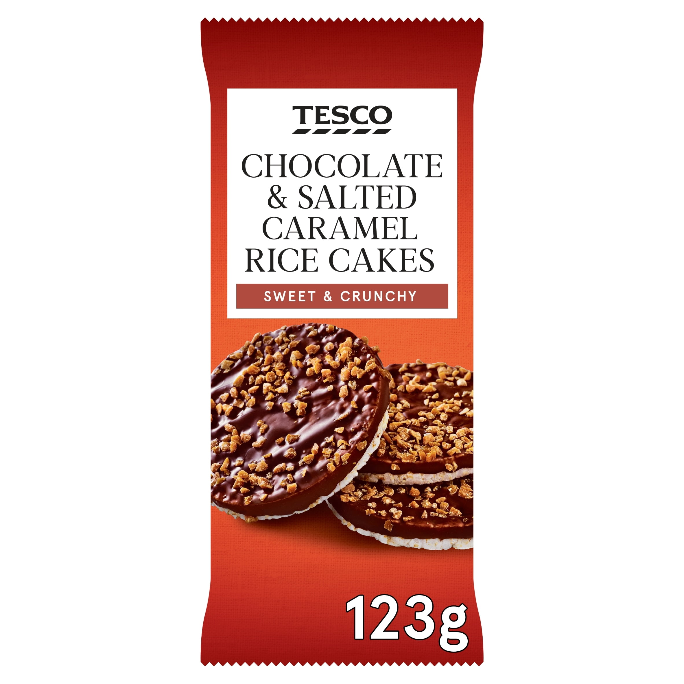 Tesco Chocolate & Salted Caramel Rice Cakes 123G, Imported from Britain