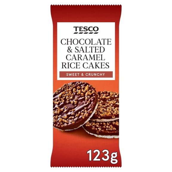 Tesco Chocolate & Salted Caramel Rice Cakes 123G, Imported from Britain