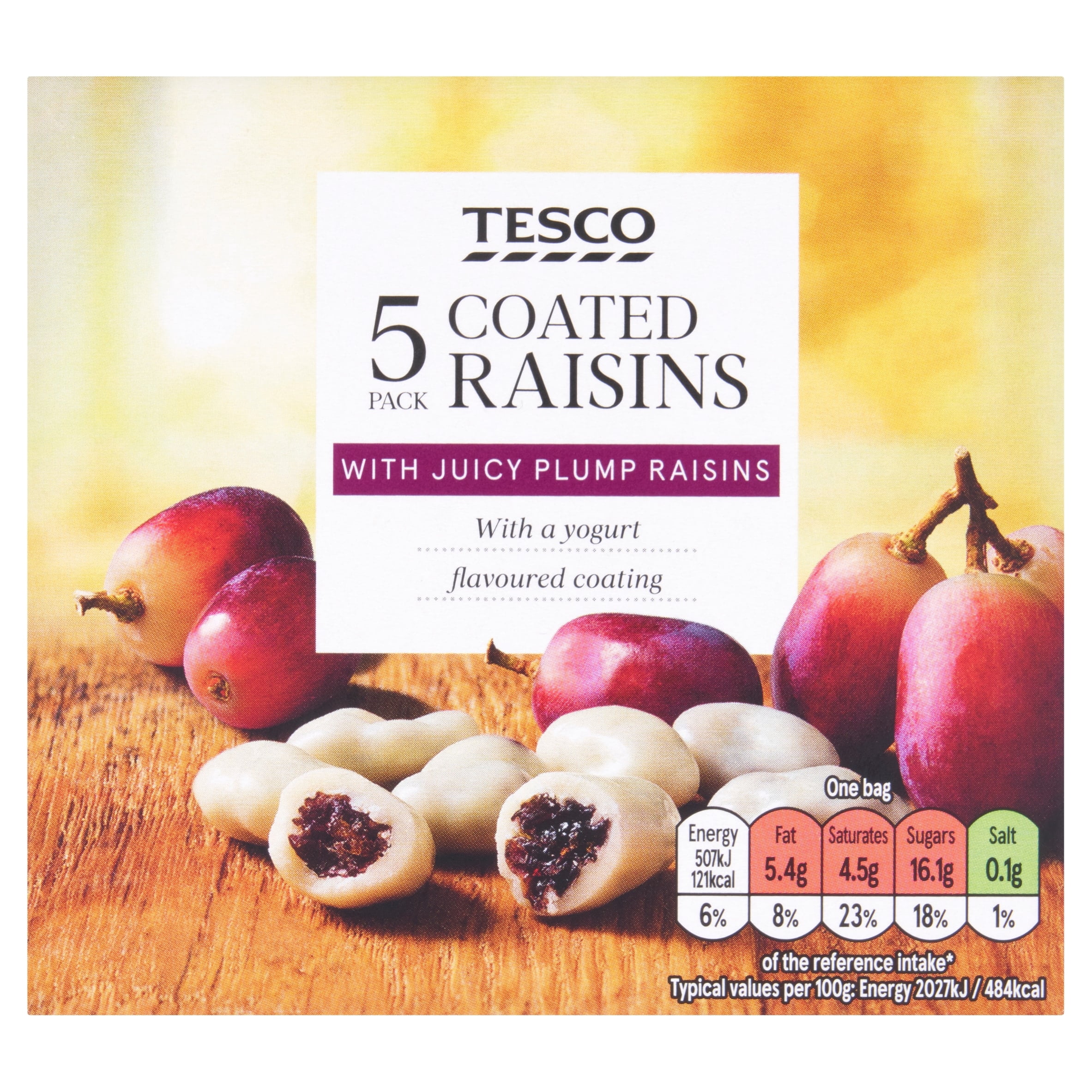 Tesco Coated Raisins - Yogurt Flavoured Coating 125g, Imported from ...