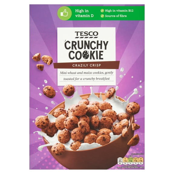 Tesco Crunchy Cookie Cereal 325G, Imported from Britain