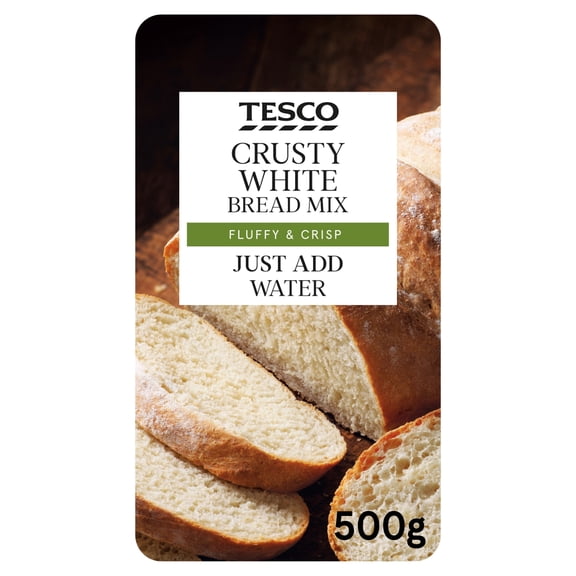 Tesco Crusty White Farmhouse Bread Mix 500G, Imported from Britain
