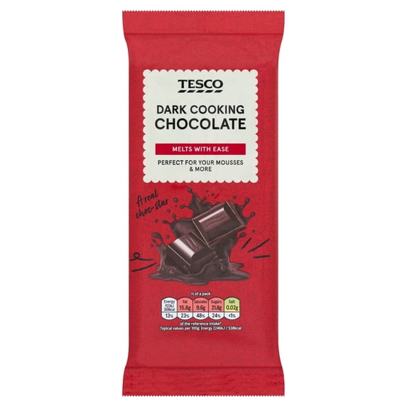 Tesco Dark Cooking Chocolate 150G, Imported from Britain