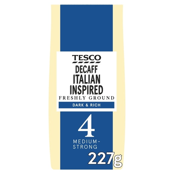 Tesco Decaf Italian Inspired Freshly Ground Coffee No. 4 227G, Imported from Britain