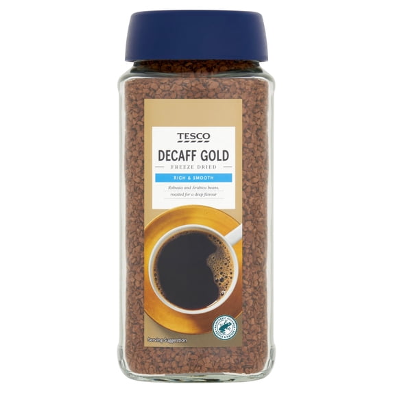 Tesco Decaff Gold Instant Coffee 200g, Imported from Britain