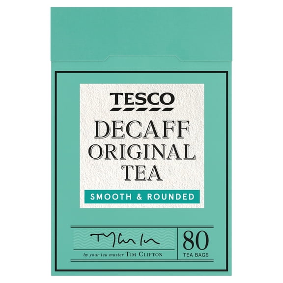 Tesco Decaff Original Tea 80 Pack 250g, Imported from Britain
