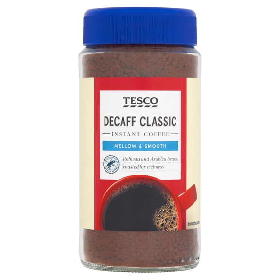 Tesco Decaffeinated Classic Coffee 200g, Imported from Britain