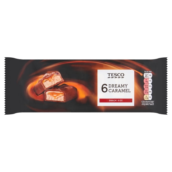 Tesco Dreamy Caramel Chocolate Bars Multipack 6 X 40g, Imported from Britain