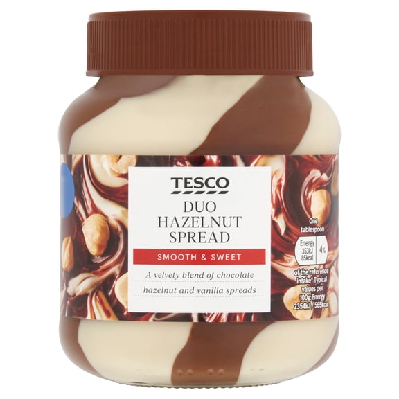 Tesco Duo Hazelnut Spread 400g, Imported from Britain