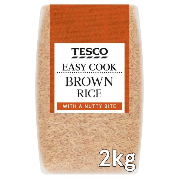 Tesco Easy Cook Brown Rice 2Kg, Imported from Britain