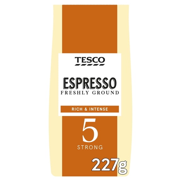 Tesco Espresso Ground Coffee 227G, Imported from Britain