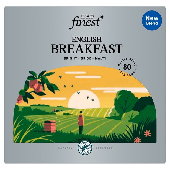 Tesco Finest 80 English Breakfast Tea Bags 250g, Imported from Britain