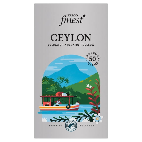 Tesco Finest Ceylon 50 Tea Bags 125G, Imported from Britain